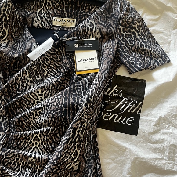 CHIARA BONI LA PETITE ROBE Women's Leopard Print Ruched Dress - Picture 6 of 8